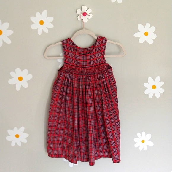 Toddler Girl Red Plaid Dress - Picture 2 of 6